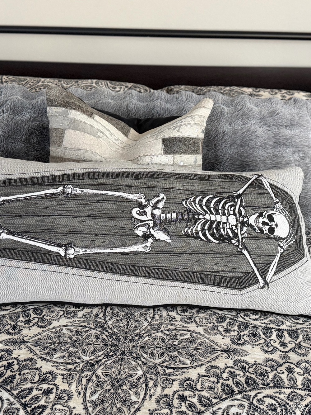 Storehouse Skeleton Coffin Large Body Pillow Gothic Halloween Spooky Decor